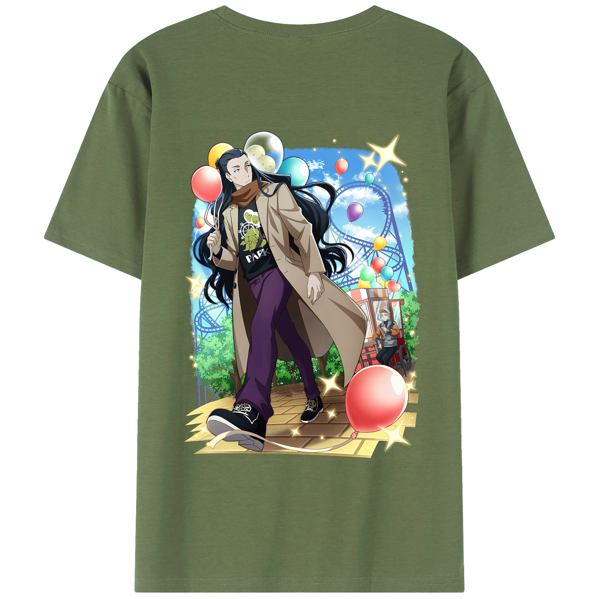 （画像用） 文豪ストレイドッグス Bungo Stray Dogs 綿100％ メンズ半袖Tシャツ（バックプリント） 通気性